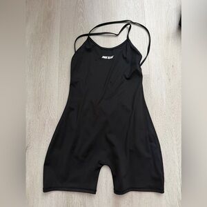 Kids Black One-Piece Swimsuit with Thin Straps